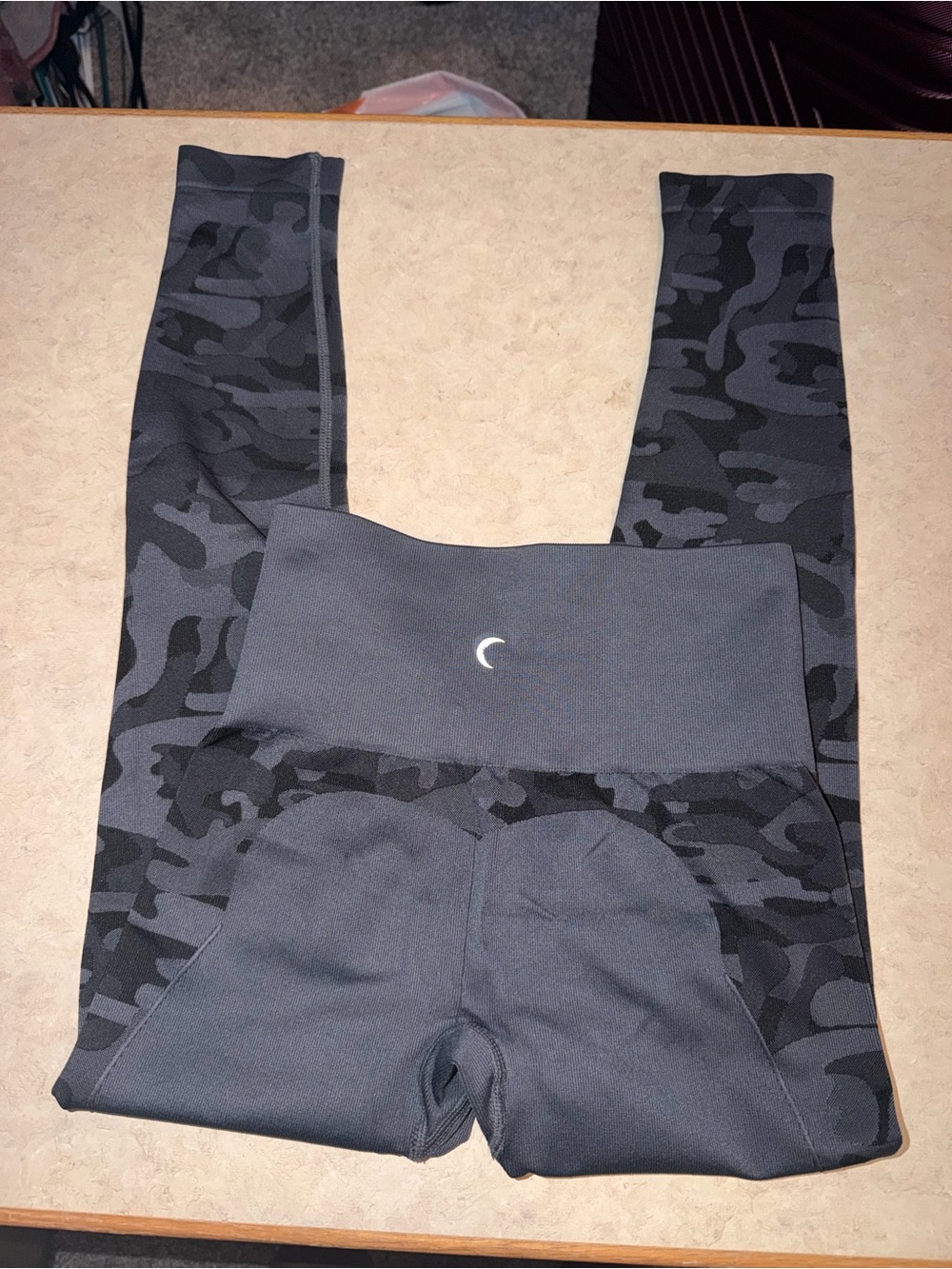 2 pair ZYIA size XS/S & XS Leggings gray & black camo and plain gray